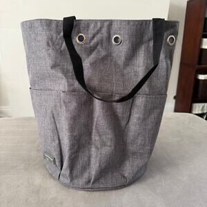 HOMEST Large Gray Utility Tote Organizer Storage Bag Drawstring Multi Pocket